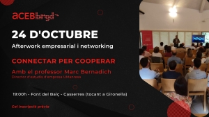 El professor Marc Bernadich parlarà del treball en xarxa en el segon ‘afterwork’ de l’ACEB